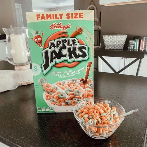 Applejacks Cereal, Cereal Aesthetic, Apple Jacks Cereal, Apple Jacks, Pop Tarts, Cereal, Cinnamon, Pastry, Snack Recipes