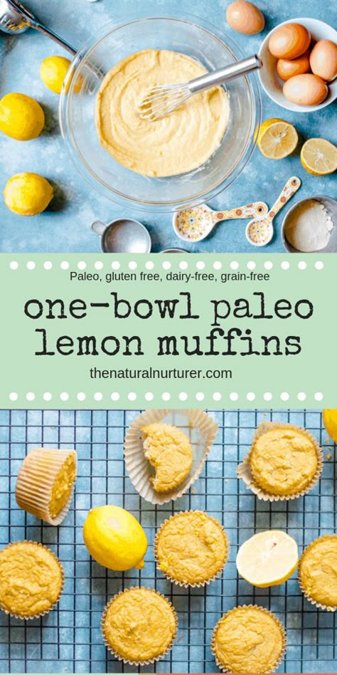 Natural Nurturer, Breakfast Simple, Paleo Muffins, Paleo Bread, Paleo Baking, Lemon Muffins, Paleo Sweets, Paleo Desserts, Lemon Flavor