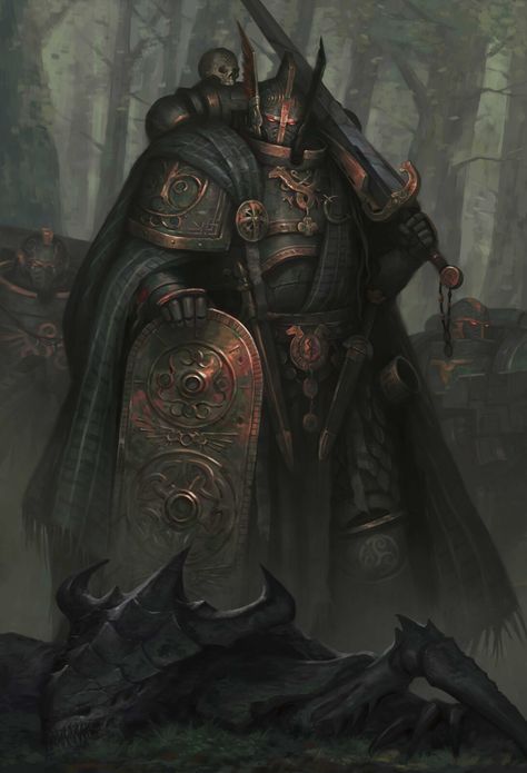 Umbral Stewards - Fan Celtic Dark Angels chapter, L J Koh on ArtStation at https://www.artstation.com/artwork/L3KlJr Dark Angels 40k, Space Marine Art, Celtic Warriors, Dark Angels, Celtic Culture, Warhammer 40k Art, Age Of Sigmar, Warhammer 30k, Arte Cyberpunk