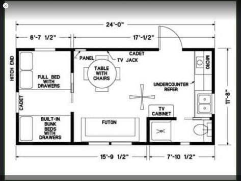 10x24 Tiny House, 12x24 Tiny House Floor Plans, Cabin Floor Plans Small, 12x24 Tiny House, Loft Floor Plans, Shed Floor Plans, Guest House Small, Guest House Plans, Shed To Tiny House