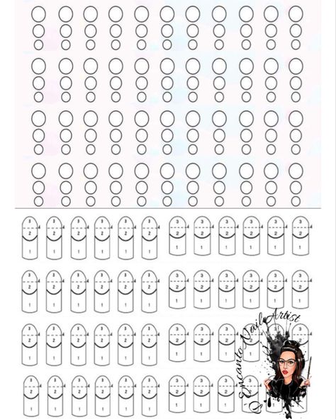 Practice sheet Nail Art Practice Book, Acrylic Practice Sheet, Nails Hojas, Printable Nail Art Templates, Printable Nail Art Practice Sheet, Small Sketches, Printable Nail Art, Sticker Nails, Nail Art Practice