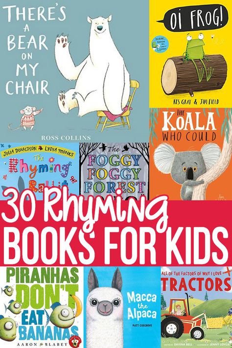 Rhyming Books For Preschool, Rhyming Books For Kindergarten, Best Preschool Books, Picture Book Activities Kindergarten, Books For Toddlers, Preschool Books And Activities, Preschool Language, Rhyming Books, Teaching Poetry