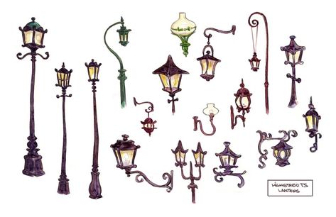 Objects Illustration, 3d Karakter, Props Concept, Environment Props, Props Art, Seni Dan Kraf, Street Lights, Prop Design, Visual Development