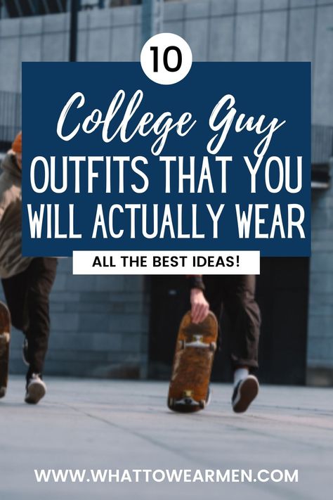 Looking for ? Check out our guide with tips on how to dress for class, dates, and more! #college #fashion Men College Outfits, College Guy Outfits, What To Wear Men, Mens College Fashion, Guard Hair, Campus Fashion, College Outfits Men, College Clothing, First Day Of College