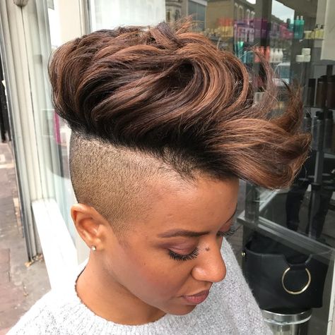 Bold Long Top Shaved Sides Hairstyle For Women Short Hairstyles Shaved Sides, Hairstyles Shaved Sides, Black Short Hairstyles, Shaved Sides And Back, Short Hair Styles African American, Shaved Hairstyles, Short Shaved Hairstyles, Awesome Hairstyles, Shaved Side Hairstyles