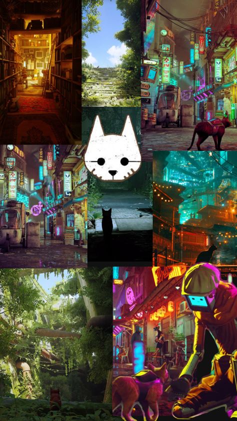 Stray Cat Game, Indie Game Art, Cat Game, Hex Color Palette, Small Games, Arte Cyberpunk, Kitty Games, Pixel Art Design, Cute Games