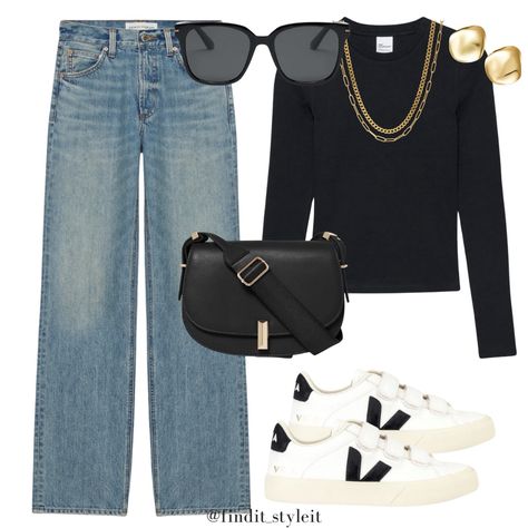 Easy and casual outfit for late summer and early fall. You must be following @findit_styleit in order to get the automated links. Comment SHOP below to receive a DM with the link to shop this post on my LTK ⬇ https://liketk.it/4O9ev #falloutfit #fallfashion #easyoutfits #affordablefashion #falloutfits #ltksale #ltkcanada #ltkautumn #canadianfashionblogger #fashionblogger #streetstyle Black Longsleeves Outfit, Longsleeves Outfit, Double Gold Chain, Chain Sunglasses, Casual Fall Outfit, Teacher Outfit, Black Long Sleeve Shirt, Teacher Style, Early Fall