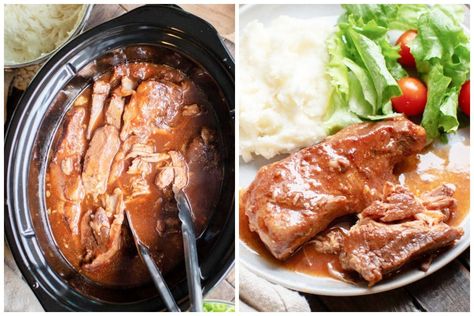 Slow Cooker Sweet and Sour Country Style Ribs - The Magical Slow Cooker Country Spare Ribs Crock Pot, Country Style Spare Ribs Crock Pot, Slow Cooker Sweet And Sour Ribs, Slow Cooker Country Style Ribs, Slow Cooker Country Style Ribs Boneless, Country Style Pork Ribs, Country Style Ribs, The Magical Slow Cooker, Slow Cooker Ribs