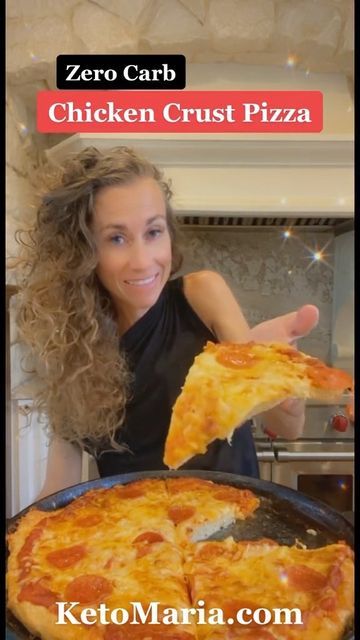 Zero Carb Pizza, Keto Chicken Crust Pizza, Keto Maria, Protein Sparing Modified Fast, Chicken Crust, Maria Emmerich, Maria Mind Body Health, Keto Savory, Dinner Recipes Healthy Low Carb