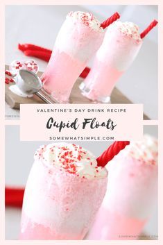 Cupid Floats, Floats Drinks, Valentine Drinks, Feb 14th, Roses Valentine, Valentines Snacks, Valentine Desserts, Valentine Dinner, Valentines Day Desserts