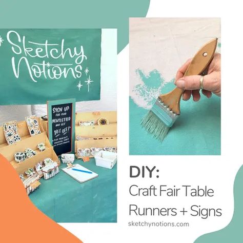 Craft Market Table, Craft Show Table, Craft Fair Table, Vendor Table, Fabric Shears, Table Runner Diy, Market Table, Craft Market, Business Diy