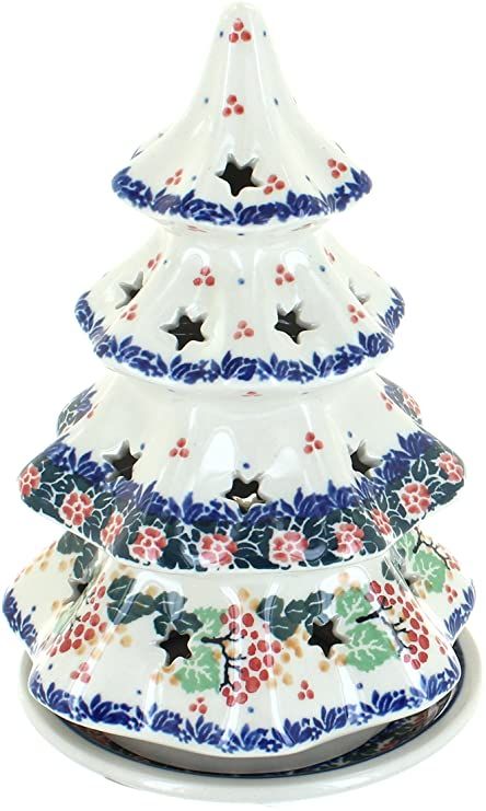 Blue Rose Polish Pottery Holly Large Christmas Tree Luminary Ceramic Bakeware Set, Rose Pottery, Pottery Store, Ceramic Bakeware, Best Casseroles, Large Christmas Tree, Bakeware Set, Polish Pottery, The Amazon