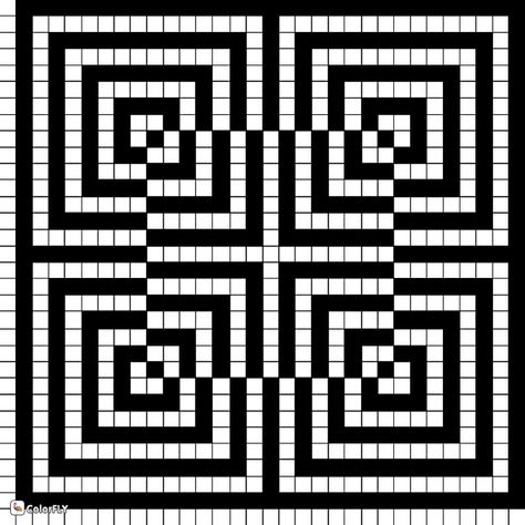 Optical Illusions Cross Stitch, Trippy Graph Paper Art, Optical Illusion Drawings On Graph Paper, Optical Illusion Pixel Art, What To Draw On Graph Paper, Grid Paper Drawings Pattern, Pixel Art Geometric Pattern, Pixel Art Illusion, Things To Draw On Grid Paper