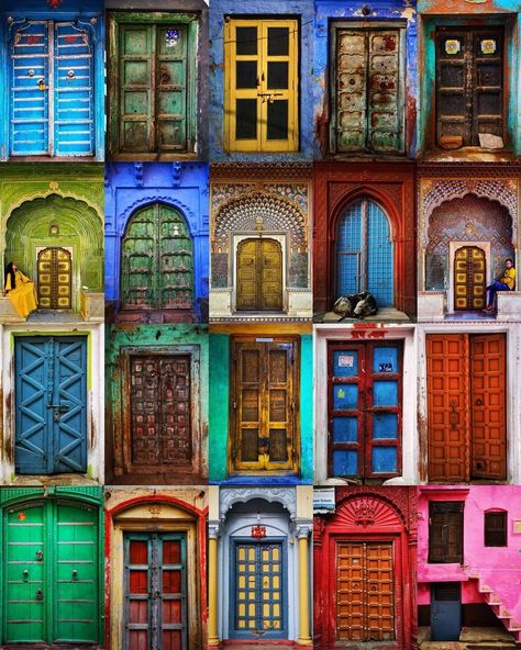 INDIA 🇮🇳 on Instagram: “DOOR LOVE. Summarizing the architectural excellence of Varanasi and Rajasthan. Do you love documenting doors and windows? Let me know in…” India Decor, Earth Drawings, Poster Design Layout, Indian Doors, Architecture Collage, Buddha Sculpture, Buddha Painting, Pop Art Comic, Indian Folk Art