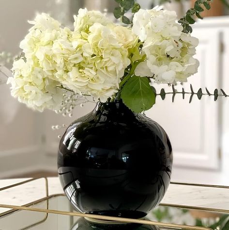 Amazon.com: Willowy 7.5 Inch Large Black Ceramic Vase with Glossy Finish - Black Vases for Centerpieces, Black Vases for Home Decor, Round Black Vase for Flowers, Gothic Vase for Flowers, Black Vases for Flowers : Home & Kitchen Gothic Vase, Black Flower Vase, Black Vases, Vases For Centerpieces, Black Ceramic Vase, Vases For Flowers, Vase For Flowers, White Ceramic Vases, Black Vase