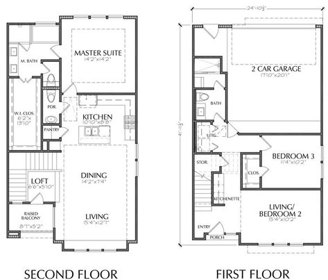 Townhouse Plan E2136 C1.1 Raised Bedroom, Townhome Design, Town House Plans, Brownstone Homes, Luxury Condominium, 3 Bedroom Floor Plan, Wrought Iron Staircase, Narrow House Plans, City Homes