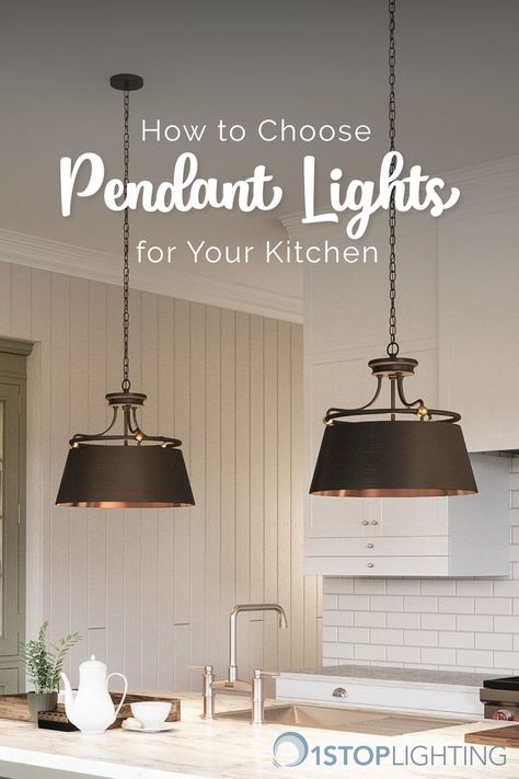 Learn how to choose kitchen island pendant lighting and feel confident buying the exact number and size pendant lights you’ll need to go over your kitchen island.    #kitchenislandpendantlighting #kitchenpendantlightingoverisland #kitchenislandlightingide Pendant Lights Over Kitchen Island, Kitchen Island Pendant Lighting, Classic Farmhouse Kitchen, Lights Over Island, Island Pendant Lighting, Lights Over Kitchen Island, Farmhouse Style Lighting, Farmhouse Kitchen Island, Kitchen Island Pendant