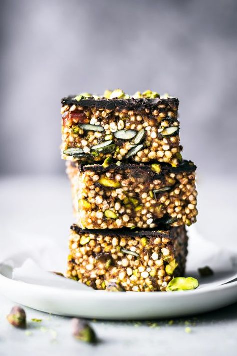 Tahini Bars, Quinoa Bars, Puffed Quinoa, Healthy Bars, Vegan Bar, Desserts Vegan, Healthy Sweets, Vegan Baking, Vegan Snacks