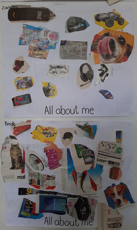 All about me collage Collage About Yourself, Collage About Me, All About Me Collage, About Me Collage, Me Collage, Kids Therapy, About Me Poster, September Art, Kids Collage