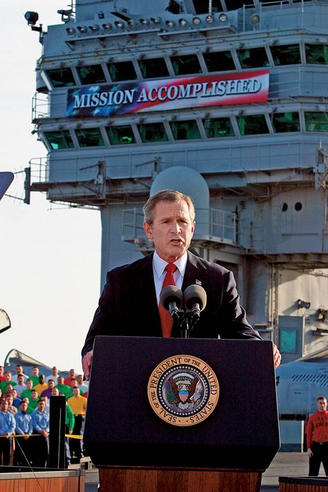 George Bush's infamous Mission Accomplished Us Special Forces, George W Bush, George Bush, Mission Accomplished, American Soldiers, Aircraft Carrier, What’s Going On, Iraq, Photographic Print