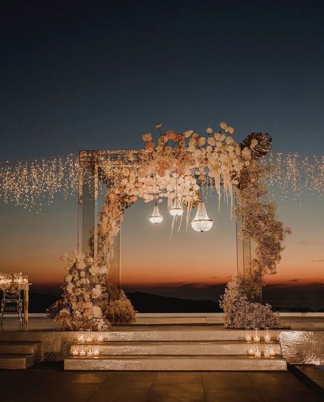 Engagement Venue Decorations, Evening Reception Decor, Beach Reception Decorations, Sophisticated Wedding Reception, Dream Wedding Reception, Wedding Alters, Dream Beach Wedding, Dream Wedding Decorations, Mandap Decor