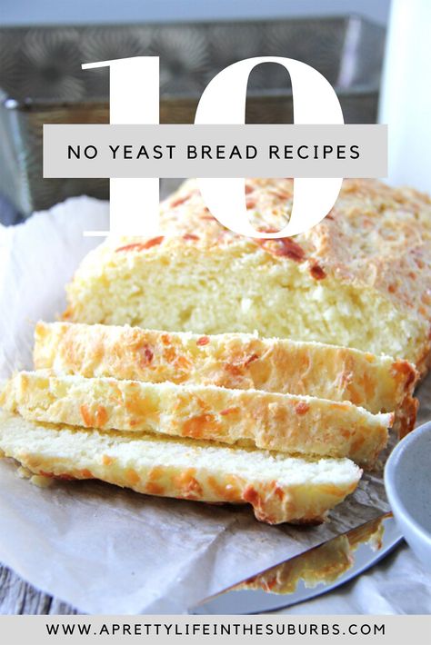 Yes you can make breads without yeast!  These Easy No Yeast Bread Recipes require no yeast, no kneading, no rising.  So easy.  So delicious! No Yeast Bread Machine Recipes, Easy No Yeast Bread Recipes, Non Yeast Bread Recipes, Easy Bread No Yeast, No Yeast Bread Recipes Easy, Bread Without Yeast Recipe, Easy Bread Recipes No Yeast, Yeast Free Bread Recipes, No Yeast Recipes