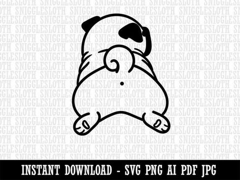 Pug Doodle Easy, Pug Cricut, Pug Doodle, Pug Svg, Create Cartoon Character, Pug Cartoon, Pug Tattoo, Engraving Projects, Embroidery Product