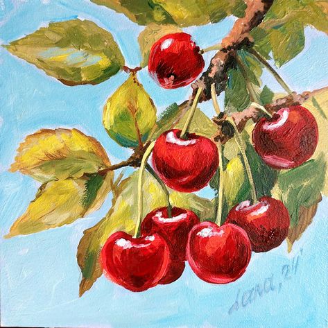 Fruit Trees Painting, Mouldy Fruit Art, Still Life Drawing Acrylic, Art Inspo Painting Acrylic, Painting Ideas Fruit, Acrylic Fruit Painting, Fruit Painting Acrylic, Acrylic Painting Still Life, Berries Painting