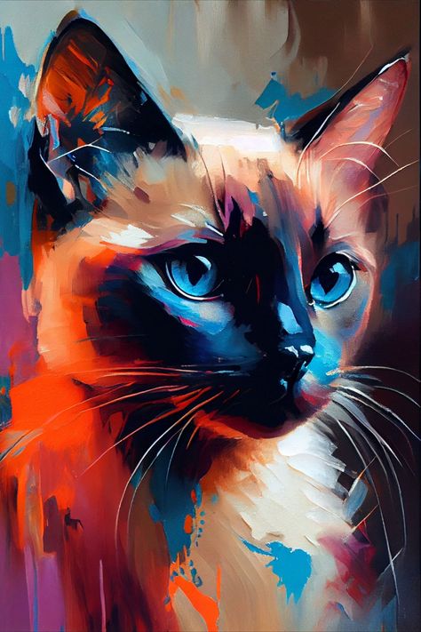 #catart #catpainting #catportrait #catlover #catsofpinterest #cutecats #catoftheday #art #colorful #portrait #siamese Half off EVERYTHING!   Limited-time SALE on all our Etsy art! Don't miss out, this steal won't last!  .  .  https://thepixelwall.etsy.com   .    .    . AnimalArt #ArtDeco #ArtDecoPatterns #VintagePosters #DogPaintings #PetPortraits #DogLovers #CatPaintings #PetPortraits #CatLovers #BlackCat #OrangeCat #CatArtIllustration #CatArtwork #CuteCatArt #CuteAnimalArt #KawaiiArt #PixelArt Colorful Cats Art, Siamese Cat Painting Acrylic, Colorful Cat Painting, Siamese Cat Painting, Abstract Cat Painting, Siamese Cat Art, Modern Cat Art, Pop Art Pet Portraits, Cat Portrait Painting