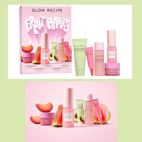 Our Fruit Babies skincare gift set includes travel sizes of some of our fruit-forward bestsellers. Each product harnesses the power of clinically effective actives such as PHA, BHA, ceramides, vitamin C & hyaluronic acid. Made with gentle yet effective formulas to deliver clinically proven results and glowing skin.

#affiliate Glow Recipe Fruit Babies, Vitamin C Eye Cream, Niacinamide Dew Drops, Bha Toner, Hyaluronic Acid Cream, Skincare Kit, Glow Recipe, Skincare Gift Set, Dew Drops