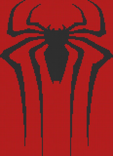 Alpha pattern #41235 | BraceletBook Spider Man Crochet Blanket Free Pattern, Miles Morales Alpha Pattern, Spiderman Alpha Pattern Crochet, Venom Alpha Pattern, Spiderman Crochet Tapestry, Spiderman Grid Pattern, Spider Man Alpha Pattern, Spiderman Alpha Pattern, Marvel Alpha Pattern