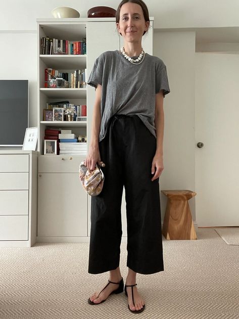 What to Wear to Dinner, Summer 2023 Edition Linen Pants Dinner Outfit, Chic One-shoulder Tube Top For Night Out, Edgy One-shoulder Top For Spring Night Out, Silk Camisole, Navy Blazer, Silk Pants, Minimalist Outfit, Black Tie, Get Dressed