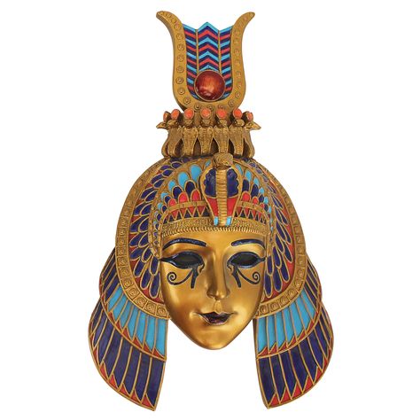 Masks of Egyptian Royalty Queen of the Nile Sculpture Wall Décor Egyptian Mask, Egyptian Royalty, Technicolor Dreamcoat, Faux Gold Leaf, Venice Mask, Sculpture Wall, Egyptian Queen, Wall Mask, Egypt History