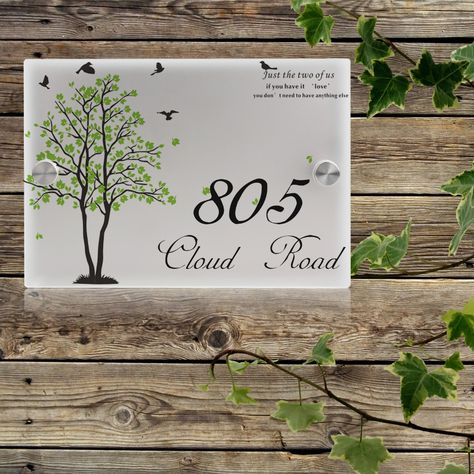 House Number Outdoor Signs Plaque Street Acrylic Matte House Address Plaques Free Shipping House Name Plate Design Outdoor, House Name Plate Design, House Name Plate, Wooden Name Plates, Balcony Gardens, Name Plates For Home, Name Plate Design, House Address Sign, House Name