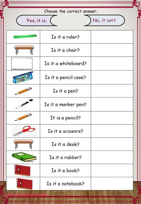 Is It A Worksheet, English Kids Worksheet, Worksheet English For Kindergarten, My School Worksheets For Kids, My School Worksheet, At School Worksheets, School Things Worksheet, Learning English Worksheets, School Worksheets Kindergarten