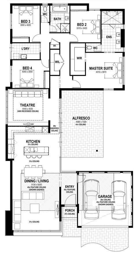 U Shaped Floor Plans, One And Half Storey House Design Ireland, Malaysia Single Storey House Design, Floor Plan 2 Storey House With Dimension, Double Storey House Plans Australia, Open Concept House Plans, L Shaped House Plans, Harkaway Homes Australia Floor Plans, Narrow House Plans