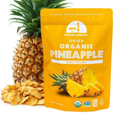 Amazon.com : Mavuno Harvest Pineapple Dried Fruit Snacks | Organic Dried Pineapple Chunks | Gluten Free Healthy Snacks for Kids and Adults | No Sugar Added, Vegan, Non GMO, Direct Trade | 1 Pound Resealable Bag : Everything Else Gluten Free Healthy Snacks, Gluten Free Snacks Healthy, Dried Fruit Snacks, Natural Snacks, Pineapple Chunks, Dried Pineapple, Organic Snacks, Dry Coconut, Dried Mangoes