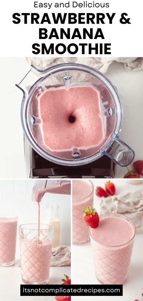 Strawberry And Banana Smoothie, Ideal Breakfast, Unique Smoothies, Strawberry Smoothie Recipe, Strawberry And Banana, Coconut Yoghurt, Smoothie Recipes Strawberry, Banana Benefits, Smoothie Packs