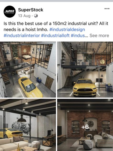 Loft Garage Apartment, Car Showroom Interior, Creative Bathroom Design, Loft Industrial, Garage Design Interior, Barn House Interior, Warehouse Home, Garage Loft, Garage Style