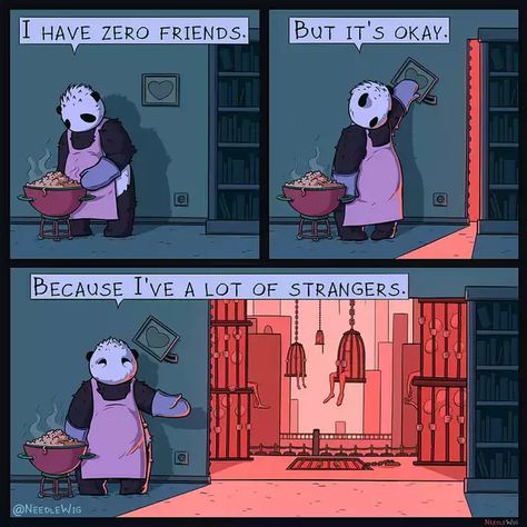 Cultist Simulator, Short Comic, No Friends, Funny Comic Strips, Short Comics, Kung Fu Panda, Fun Comics, Cute Comics, Comic Strip