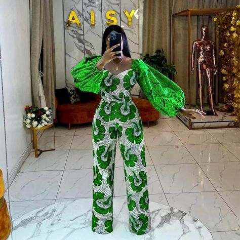 Ankara Trouser and Top Style Jumpsuit Ankara Designs, Ankara Palazzo Jumpsuit Outfit Classy, Ankara Dress Styles Jumpsuits, Style By Aisy, African Jumpsuit Outfits Ankara, Ankara Styles For Graduation, Modern Ankara Styles For Women, Palazzo Jumpsuit Outfit Ankara, Tops With Ankara