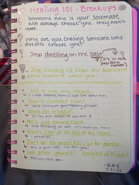 After Break Up Affirmations, Break Up Journal Ideas, Break Up Journaling, Breakup Healing Prompts, Journal Prompts After A Break Up, Journaling After A Breakup, How To Focus On Yourself After A Breakup, Writing Prompts Break Ups, Journal Prompts After Breakup