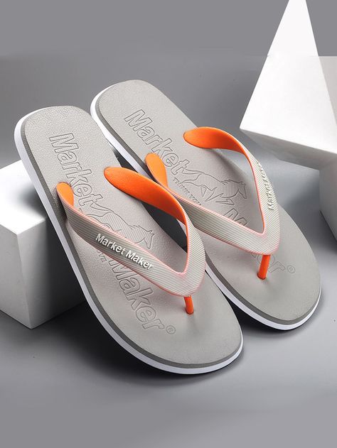 Grey     Letter Flip Flops    Men Shoes Men Flip Flops, Chinese Shoes, Young Mens Fashion, Men Sandals, Girl Crush Fashion, Printed Flats, Wall Papers, Sandals Slippers, Mens Nike Shoes