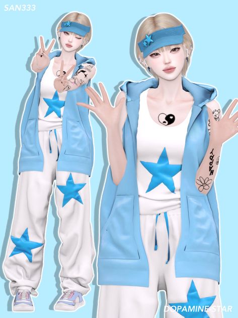 🖤【333】Dopamine-star Game Screenshots, Star Pants, Star Top, Sims 4 Cc, Sims 4 Mods, Sims Cc, Sims 4, Stars, Pants