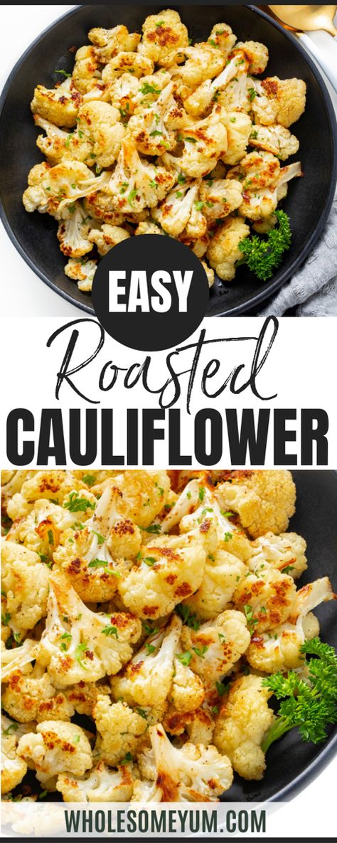 Roasted Cauliflower Recipe Simple Roasted Cauliflower, Breaded Roasted Cauliflower, Ways To Make Cauliflower, Cauliflower In Oven Recipes, Roasted Cauliflower And Zucchini, Cooking Cauliflower In Oven, How To Cook Cauliflower In The Oven, How To Cook Cauliflower On The Stove, Air Fryer Roasted Cauliflower Recipes