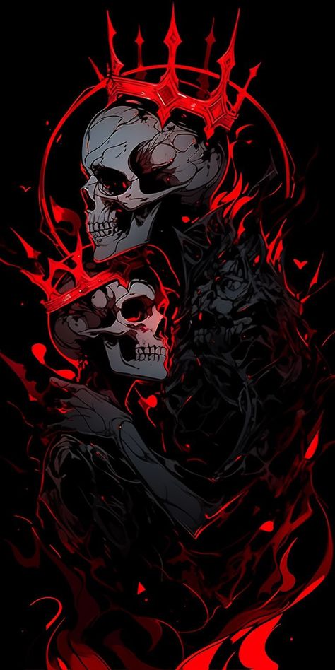 Wallpaper Digital Art, Dark Fantasy Artwork, Goth Wallpaper, Gothic Wallpaper, Image Swag, Skull Artwork, Skeleton Art, Dark Phone Wallpapers, Skull Wallpaper