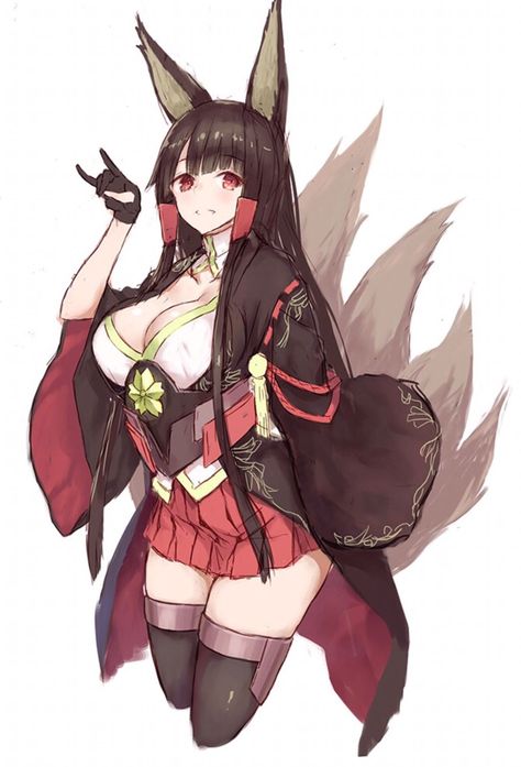 Akagi Azur Lane, Fox Girl, Azur Lane, Girls Frontline, Animal Ears, Monster Girl, An Anime, Girl Drawing, Anime Fanart