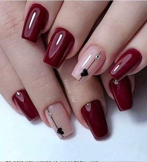 Short Coffin Nails Designs, Kutek Disney, Manikur Kuku, Manicure Nail Designs, Red Acrylic Nails, Fancy Nails Designs, Pretty Nail Art Designs, Blue Nail, Nagel Inspo