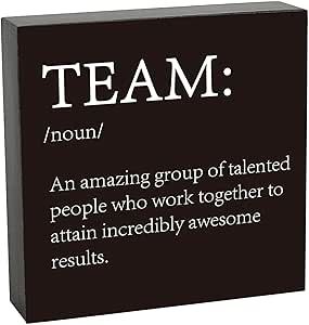 Inspirational Team Noun Wooden Box Sign, Team Sign Office Desk Decor, Colleagues Coworker Gifts, Team Definition Teamwork Sign for Office Home Farmhouse Desk Shelf Table Decorations Cricut Projects Easy, Farmhouse Desk, Coworker Gifts, Shared Office, Shelf Table, Desk Shelf, Salon Ideas, Office Signs, Office Desk Decor