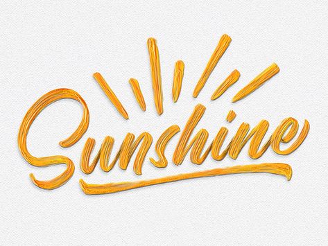 PDX Sunshine by Jake Givens Sunshine Logo Design Inspiration, Sunshine Logo Design, Sunshine Calligraphy, Sunshine Typography, Sunshine Lettering, Disney Typography, Sunshine Font, Sunshine Illustration, Madison Kate